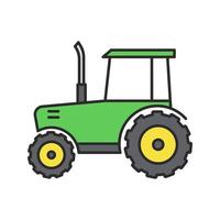 Tractor color icon. Agricultural implement. Isolated vector illustration