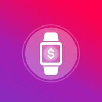 payment with smart watch vector icon