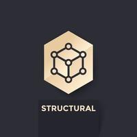 logo de vector de estructura cúbica