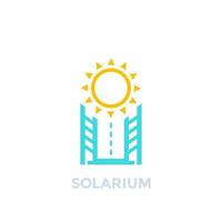 icono de solarium en blanco, vector