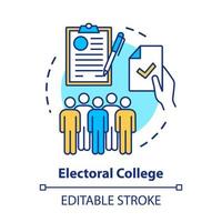 Elections concept icon. Electoral college idea thin line illustration. Voting, choosing from political candidates, parties. Electorate. Vector isolated outline drawing. Editable stroke