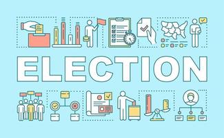 Election word concepts banner. Holding presidential or parliamentary voting. Citizens ballot. Presentation, website. Isolated lettering typography idea with linear icons. Vector outline illustration