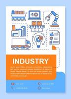 Industry brochure template layout. Manufacturing enterprise. Flyer, booklet, leaflet print design with linear illustrations. Vector page layouts for magazines, annual reports, advertising posters