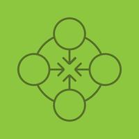 Concentration color linear icon. Abstract metaphor. Teamwork symbol. Thin line contour symbols on color background. Vector illustration