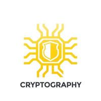 cryptography icon on white vector