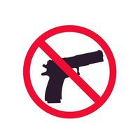 no guns sign with pistol silhouette, no shooting vector