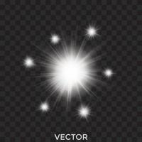 starburst, vector de estrellas, luces blancas transparentes
