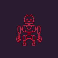 robot vector illustration, linear style