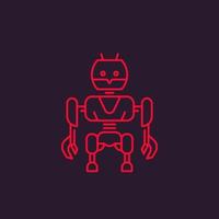 Ilustración de vector de robot, estilo lineal