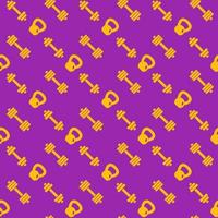 seamless fitness pattern with dumbbells and kettlebells vector