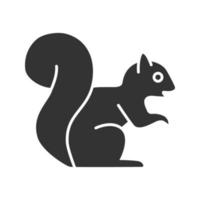Squirrel glyph icon. Chipmunk. Silhouette symbol. Negative space. Vector isolated illustration