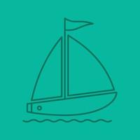 Sailboat color linear icon. Yachting. Thin line outline symbols on color background. Vector illustration