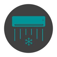 Air conditioner glyph color icon. Silhouette symbol on black background. Negative space. Vector illustration