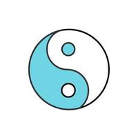 Yin yang color icon. Isolated vector illustration