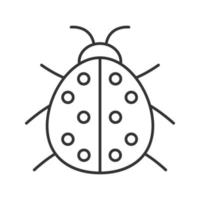 Ladybug linear icon. Thin line illustration. Ladybird contour symbol. Vector isolated outline drawing