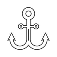 Anchor linear icon. Thin line illustration. Contour symbol. Vector isolated outline drawing