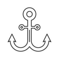 Anchor linear icon. Thin line illustration. Contour symbol. Vector isolated outline drawing