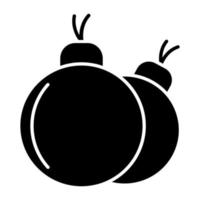 Christmas ball icon. New year ball in glyph style vector