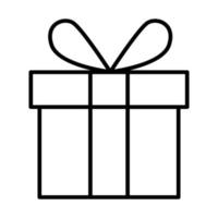 Gift Box icon. Gift box with ribbon line icon, outline vector sign.