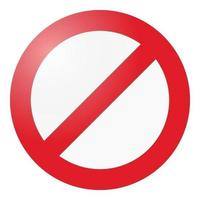 señal de stop. señal de prohibición roja. símbolo prohibido vector