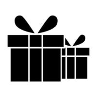 icono de caja de regalo. caja de regalo con icono de glifo de cinta. vector