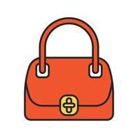 Women's handbag color icon. Bag. Isolated vector illustration
