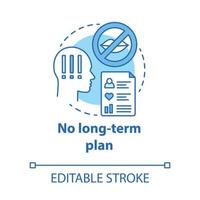 No long term plan concept icon. Relationship development scheme. Mismatch of desires in pair. Trouble in couple idea thin line illustration. Vector isolated outline drawing. Editable stroke