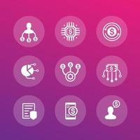 finance management and financial instruments vector icons