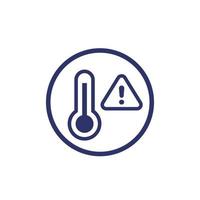 icono de advertencia de alta temperatura, vector