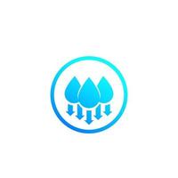 humidity, water level down, vector icon with gradient on white