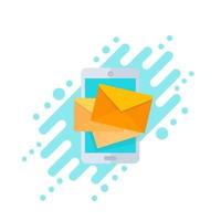 incoming messages, mobile email marketing vector