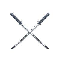 japanese swords, katana, isolated on white vector