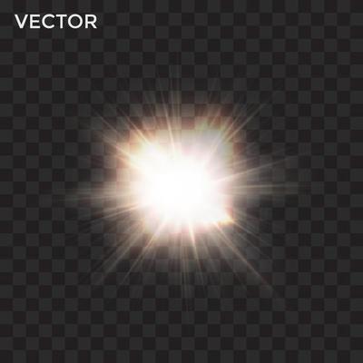 starburst vector, transparent flash light