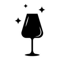 vino de Oporto icono de color de vidrio vacío. formas y tipos de cristalería. copa para vino de postre y otras bebidas. beber alcohol. símbolo de silueta. espacio negativo. vector ilustración aislada