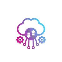 Cloud storage and data transfer vector