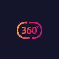 360 degrees video play vector with gradient