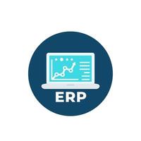 icono de software del sistema erp, vector