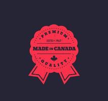 Made in Canada, vintage badge, vector