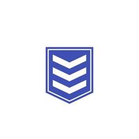 Military rank, chevron icon on white vector