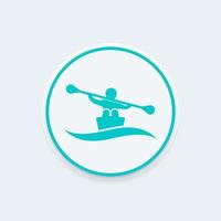 remo, kayak, canoa icono vector