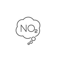 NO2, nitrogen dioxide line icon vector