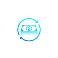 cash flow, money return icon vector