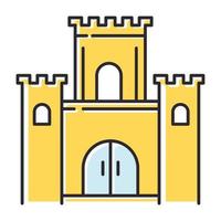 icono de color de la historia bíblica del templo salomón. castillo del rey de jerusalén. edificio de culto. leyenda religiosa. religión cristiana, trama de la escena del libro sagrado. narrativa bíblica. ilustración vectorial aislada vector