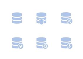 database, data storage icons set vector