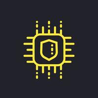 cryptography vector icon, linear style