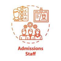 Admission staff concept icon. Employment service. HR management. Selection committee. Headhunting, recruitment idea thin line illustration. Vector isolated outline drawing