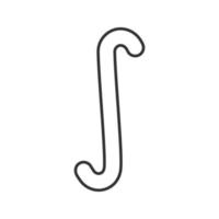 Indefinite integral symbol linear icon. Thin line illustration. Contour symbol. Vector isolated outline drawing