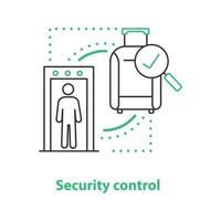 Airport security control concept icon. Successful baggage check thin line illustration. Vector isolated outline drawing