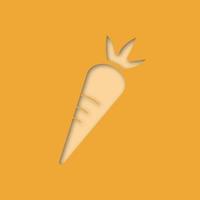 icono de corte de papel de zanahoria. vector silueta ilustración aislada