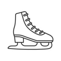 Ice skate linear icon. Thin line illustration. Skating boot. Contour symbol. Vector isolated outline drawing